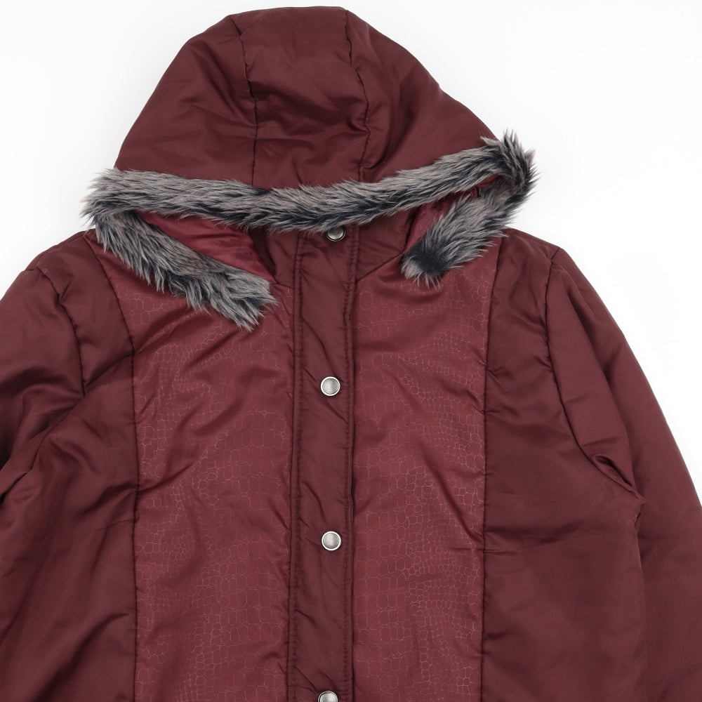 Anne De Lancay Womens Red   Parka Coat Size L