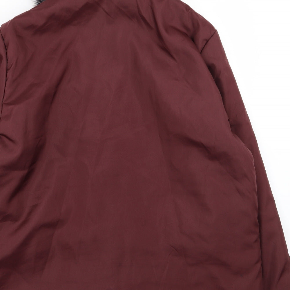 Anne De Lancay Womens Red   Parka Coat Size L