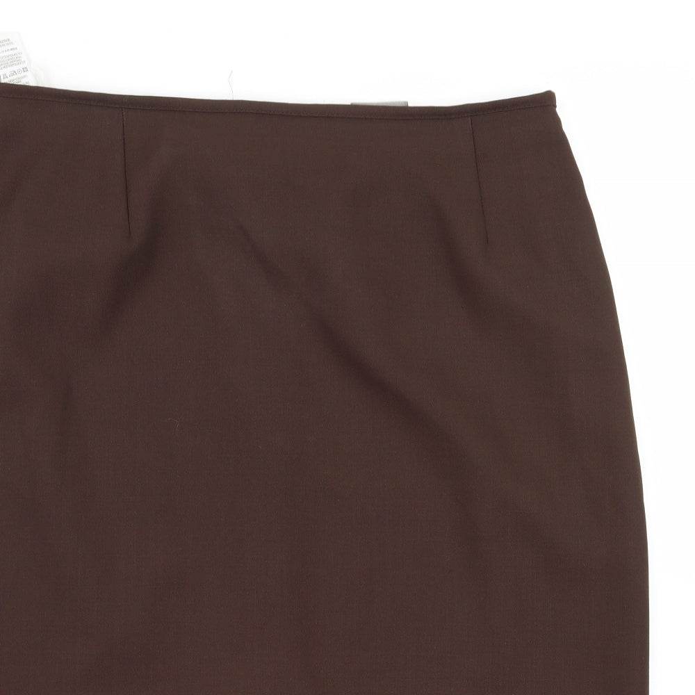M&S Womens Brown   A-Line Skirt Size 18