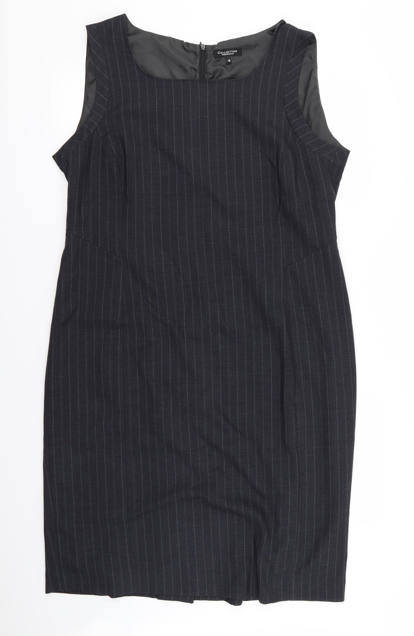 Debenhams Womens Black Striped  A-Line  Size 18