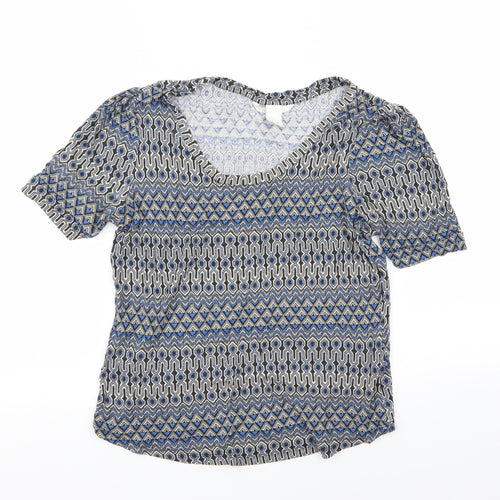H&M Womens Multicoloured Geometric  Basic T-Shirt Size 6
