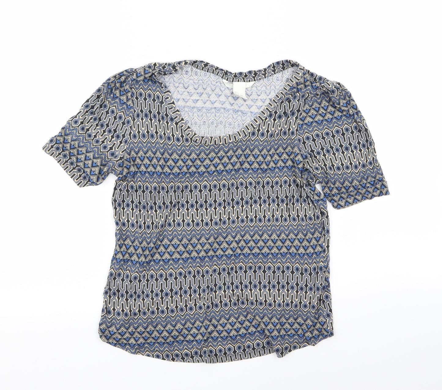 H&M Womens Multicoloured Geometric  Basic T-Shirt Size 6