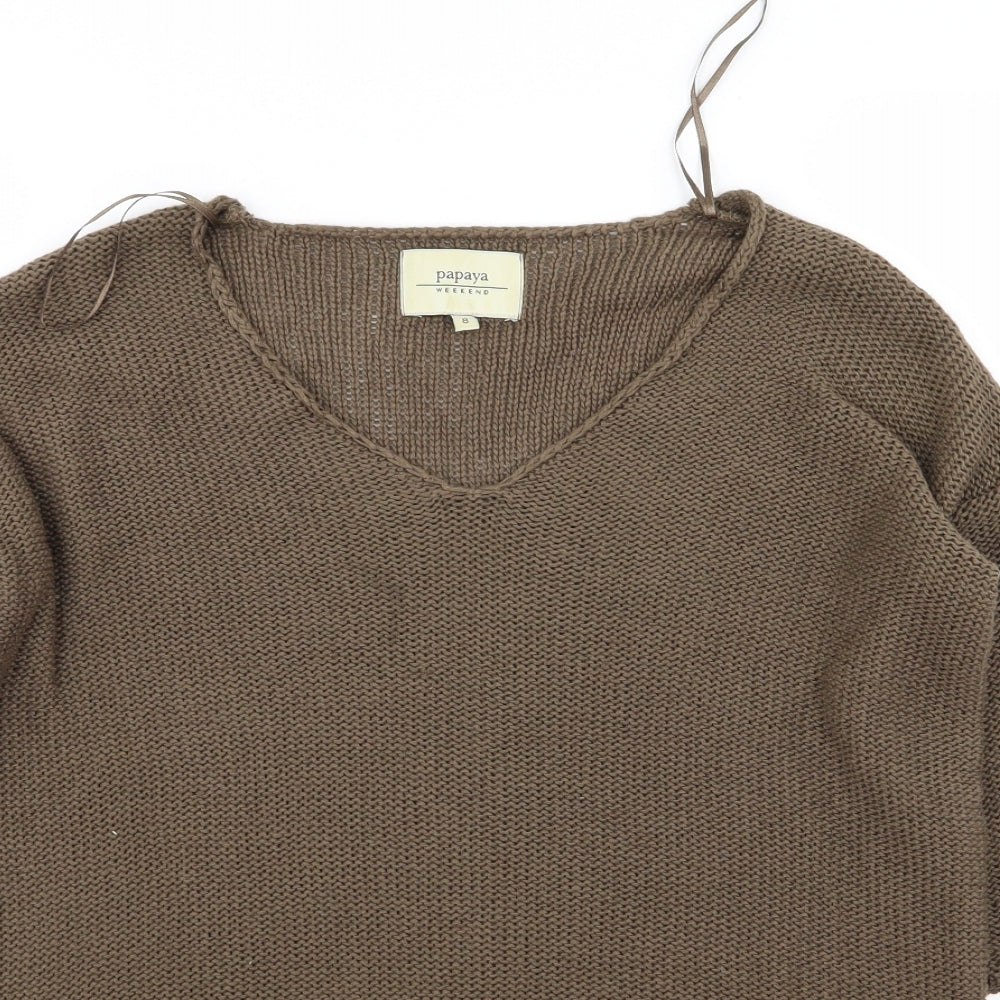 Papaya Womens Brown   Pullover Jumper Size 8