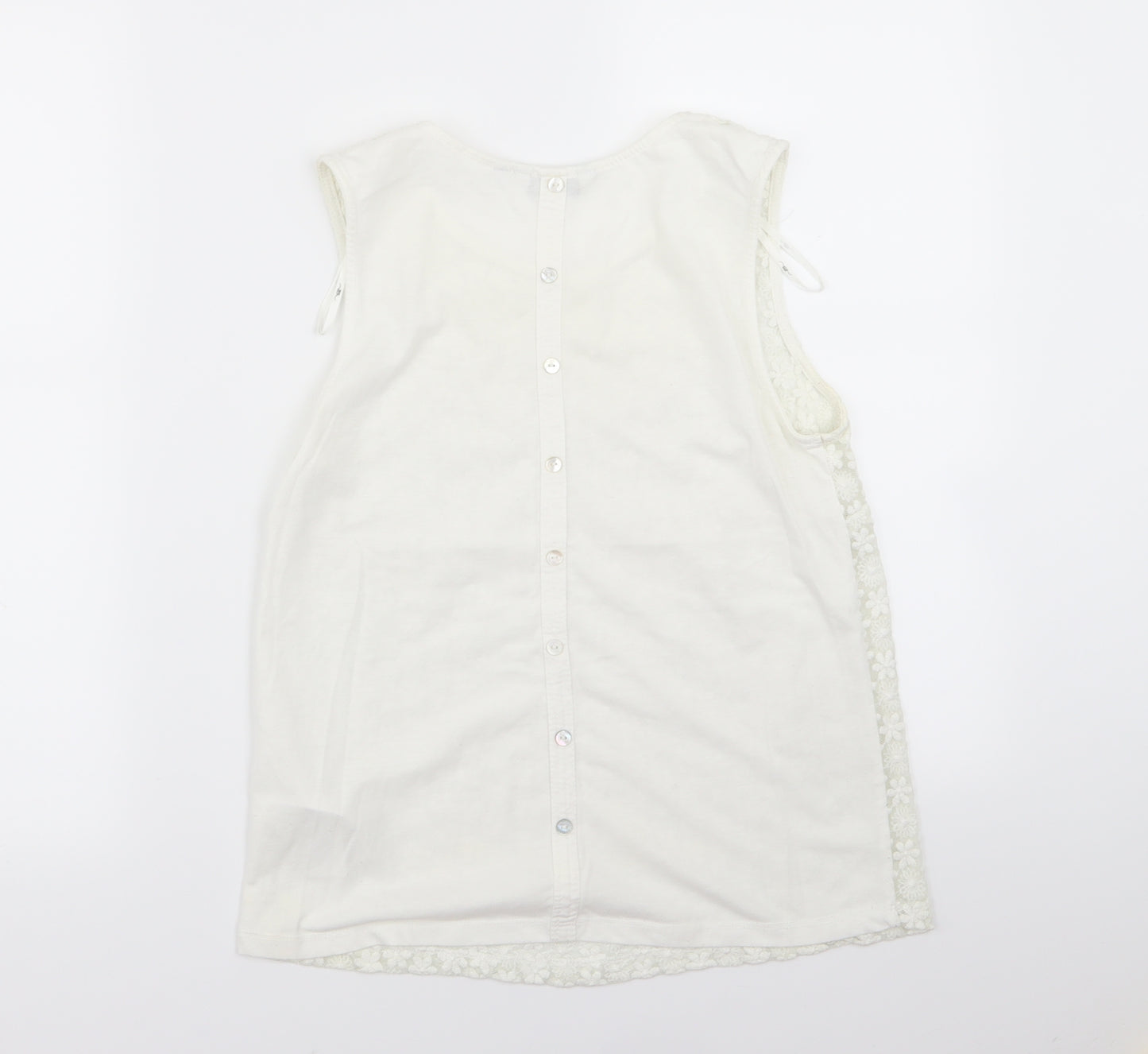 New Look Womens White Floral  Basic Tank Size 10