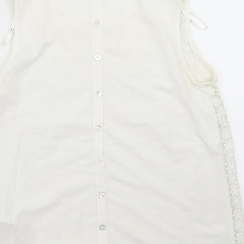 New Look Womens White Floral  Basic Tank Size 10