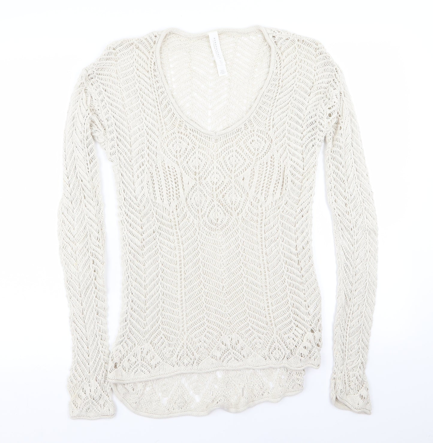 aeropostale Womens White   Pullover Jumper Size M