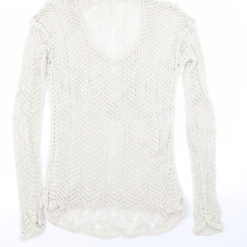 aeropostale Womens White   Pullover Jumper Size M