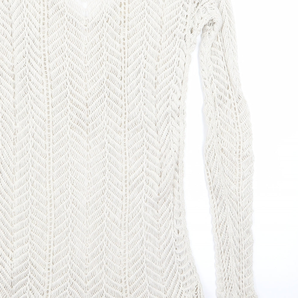 aeropostale Womens White   Pullover Jumper Size M