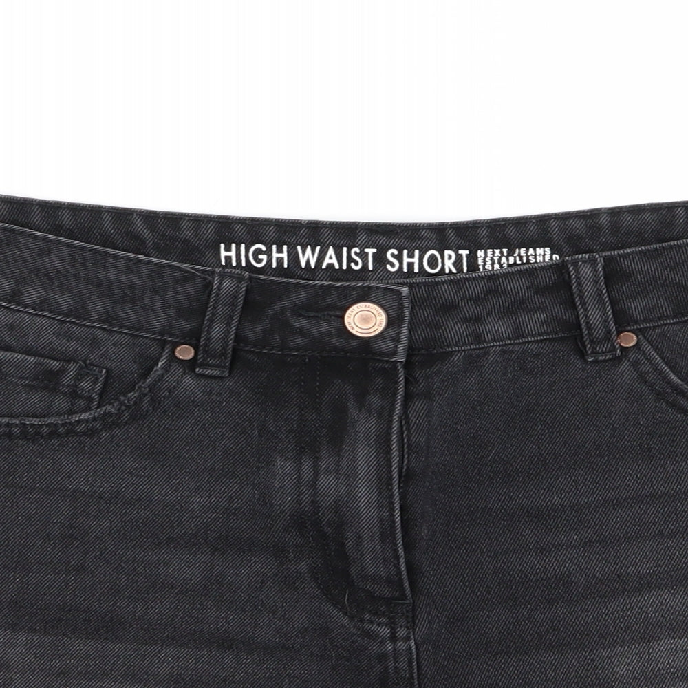NEXT Womens Black  Denim Hot Pants Shorts Size 10