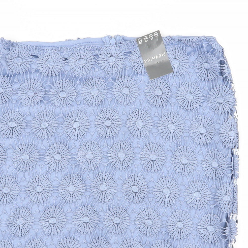 Primark Womens Blue Floral  Mini Skirt Size 12
