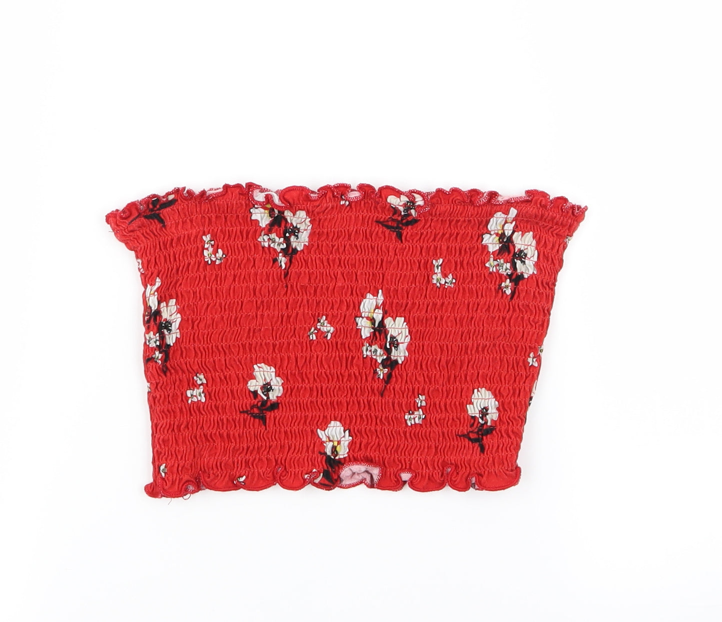 New Look Womens Red Floral  Basic Tank Size 10  - Boob Tube