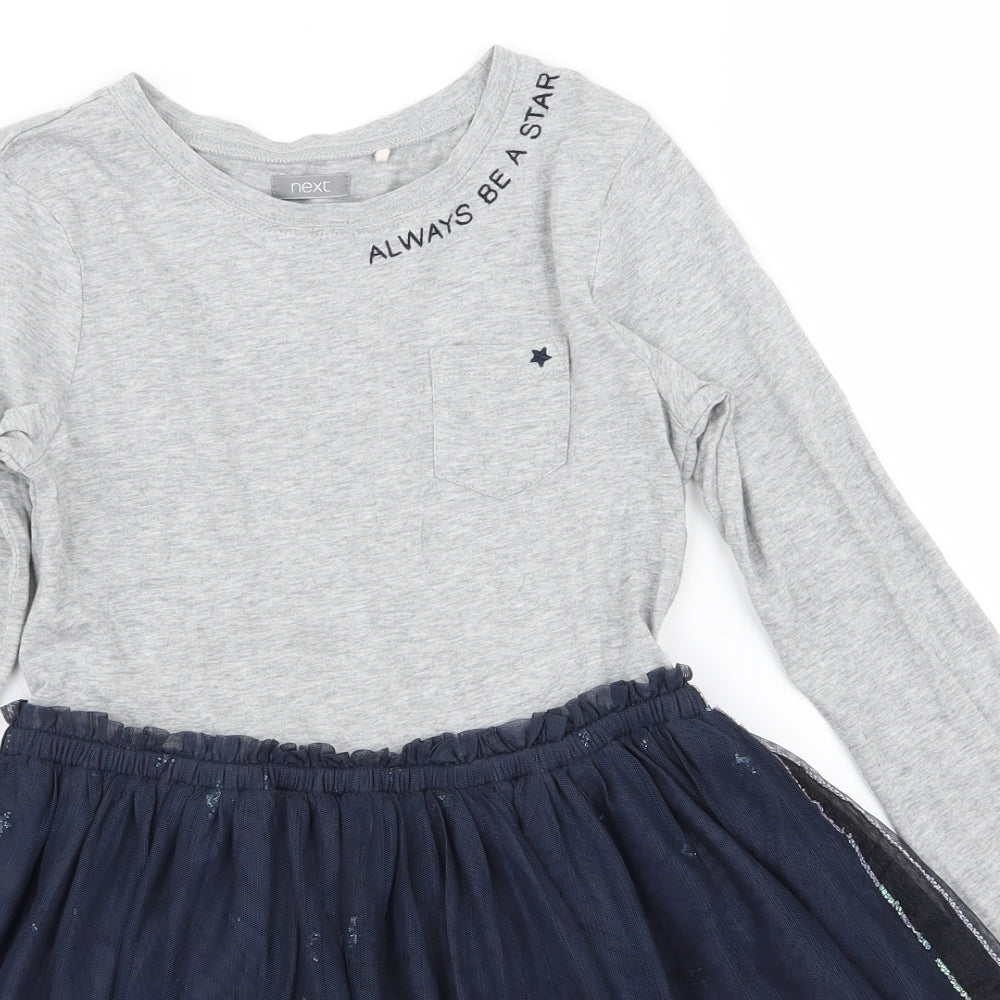 NEXT Girls Grey   Fit & Flare  Size 8 Years
