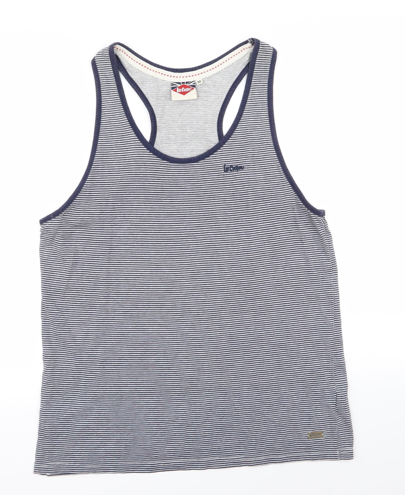 Lee Cooper Mens Blue Striped   T-Shirt Size M  - Tank top