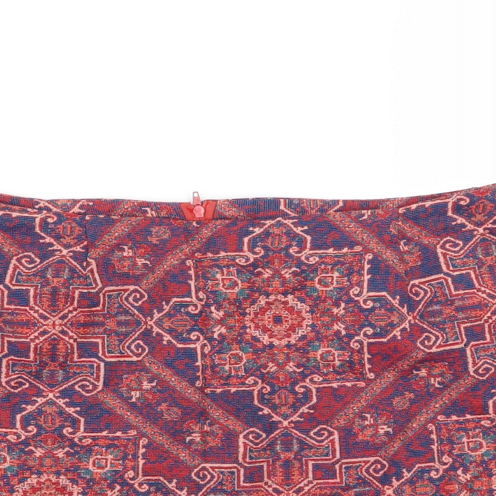 New Look Womens Multicoloured Geometric  Mini Skirt Size 12