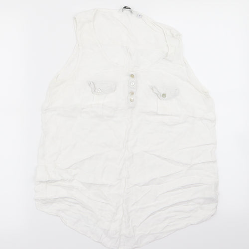 New Look Womens White   Basic Tank Size 10