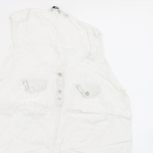 New Look Womens White   Basic Tank Size 10