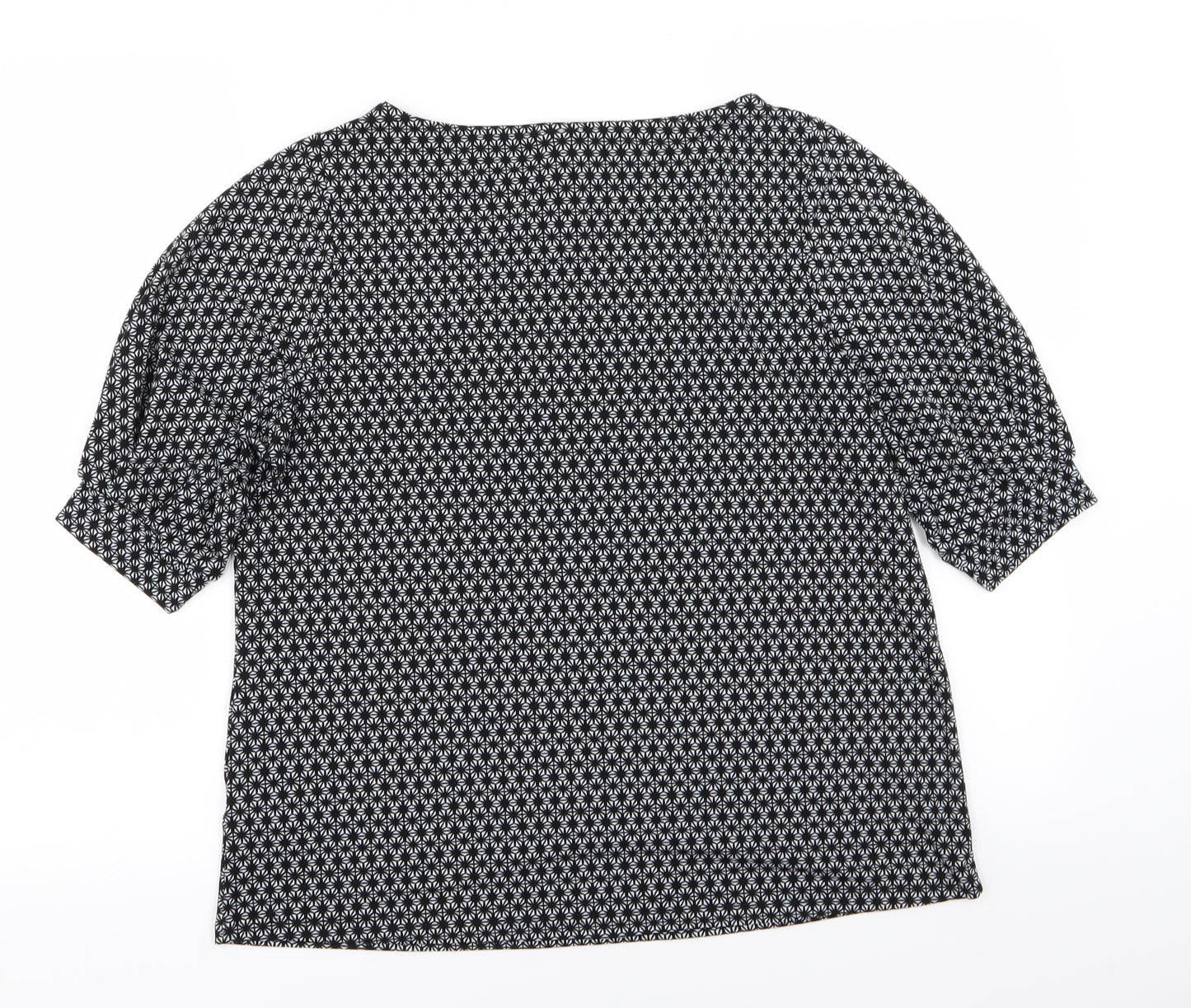 H&M Womens Black Geometric  Basic T-Shirt Size M