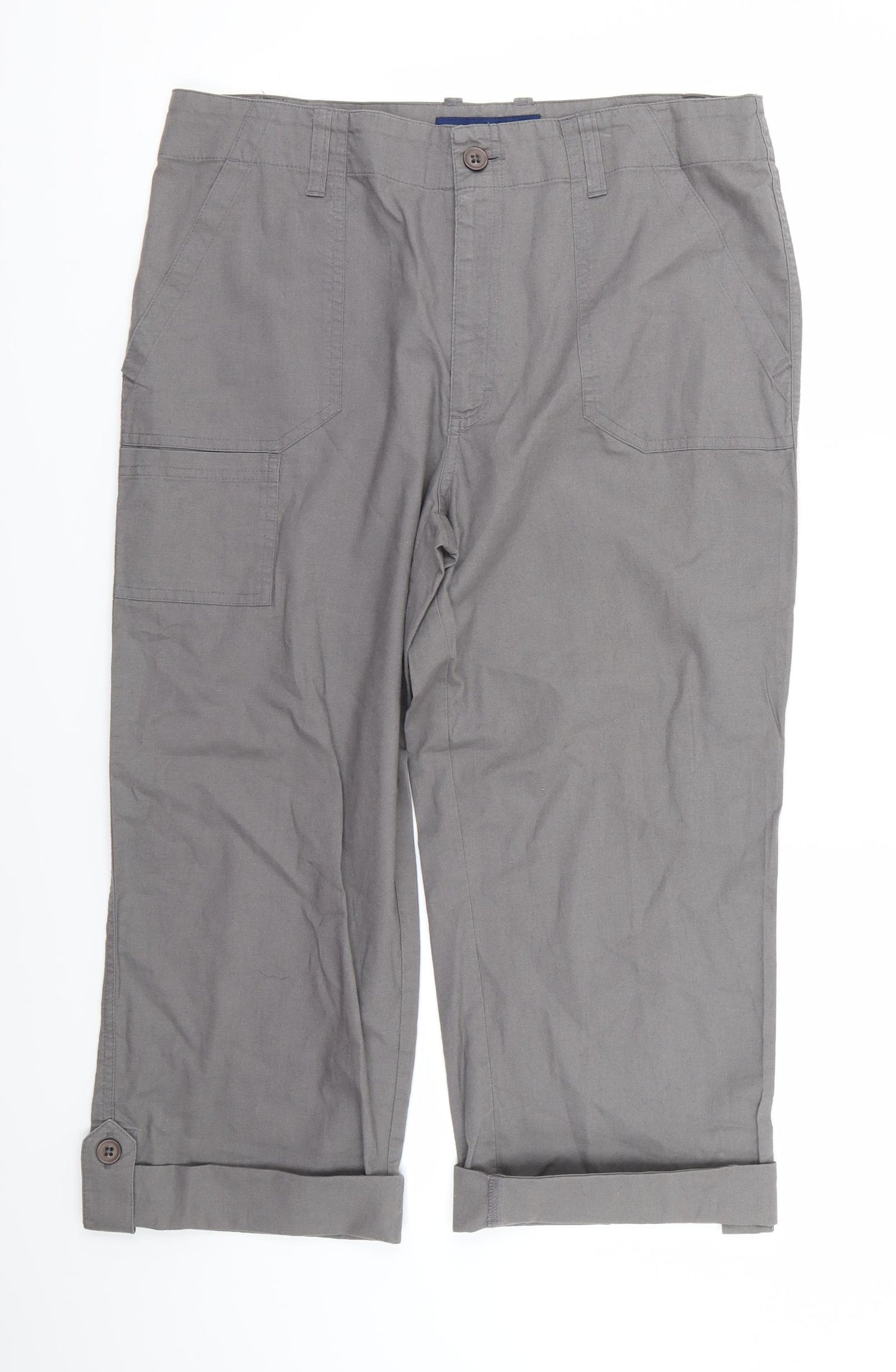 gordon hicks Womens Grey   Capri Trousers Size 14 L20 in