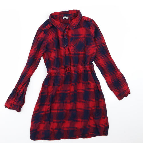 Crafted Girls Red Check  Fit & Flare  Size 11-12 Years