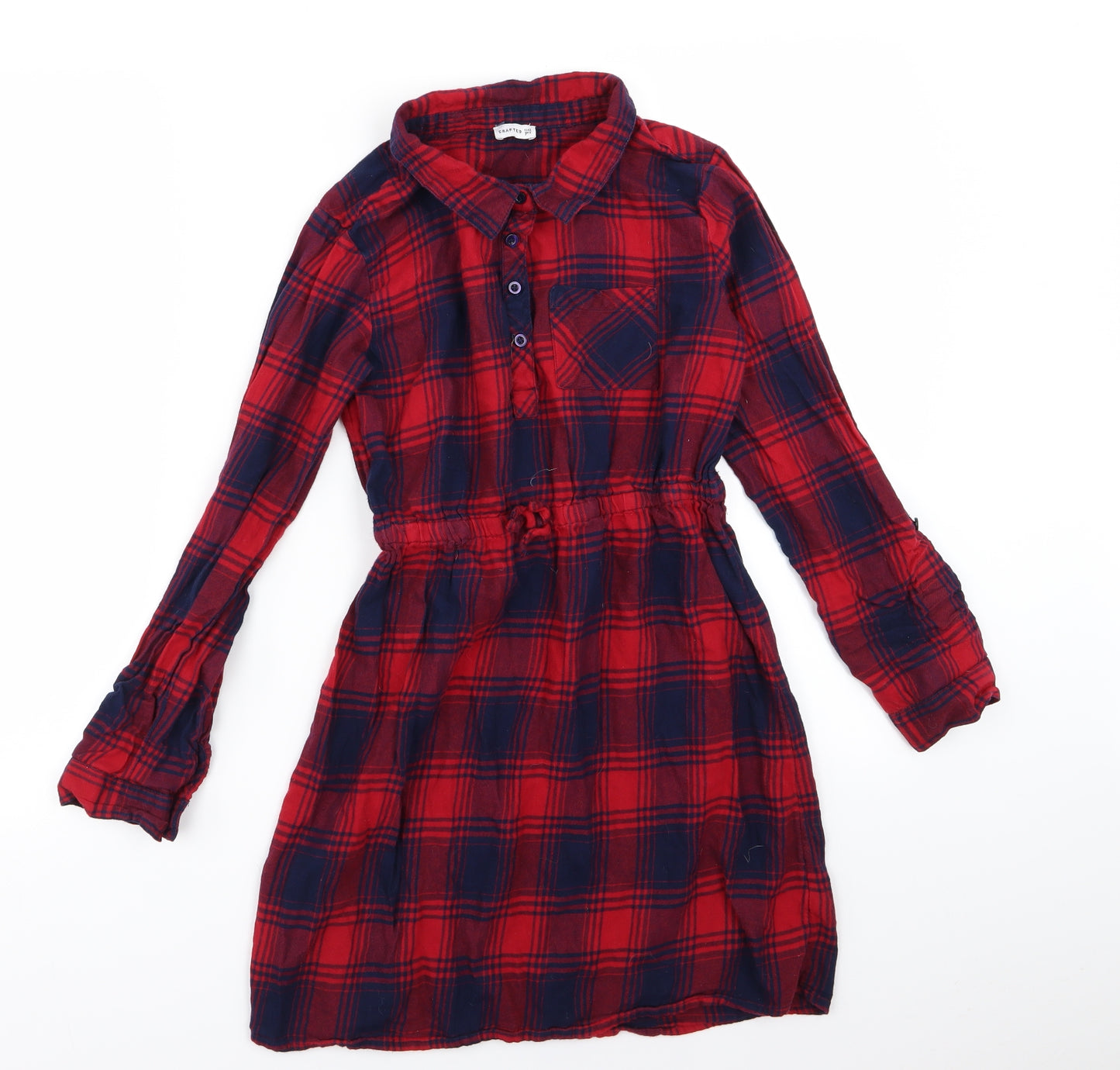 Crafted Girls Red Check  Fit & Flare  Size 11-12 Years