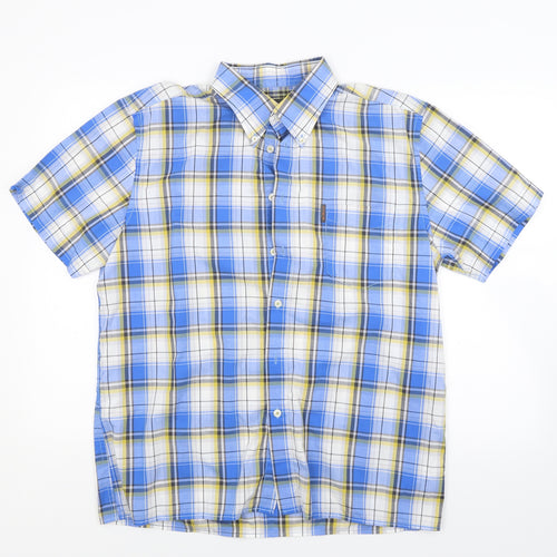 Ben Sherman Mens Blue Check   Button-Up Size L