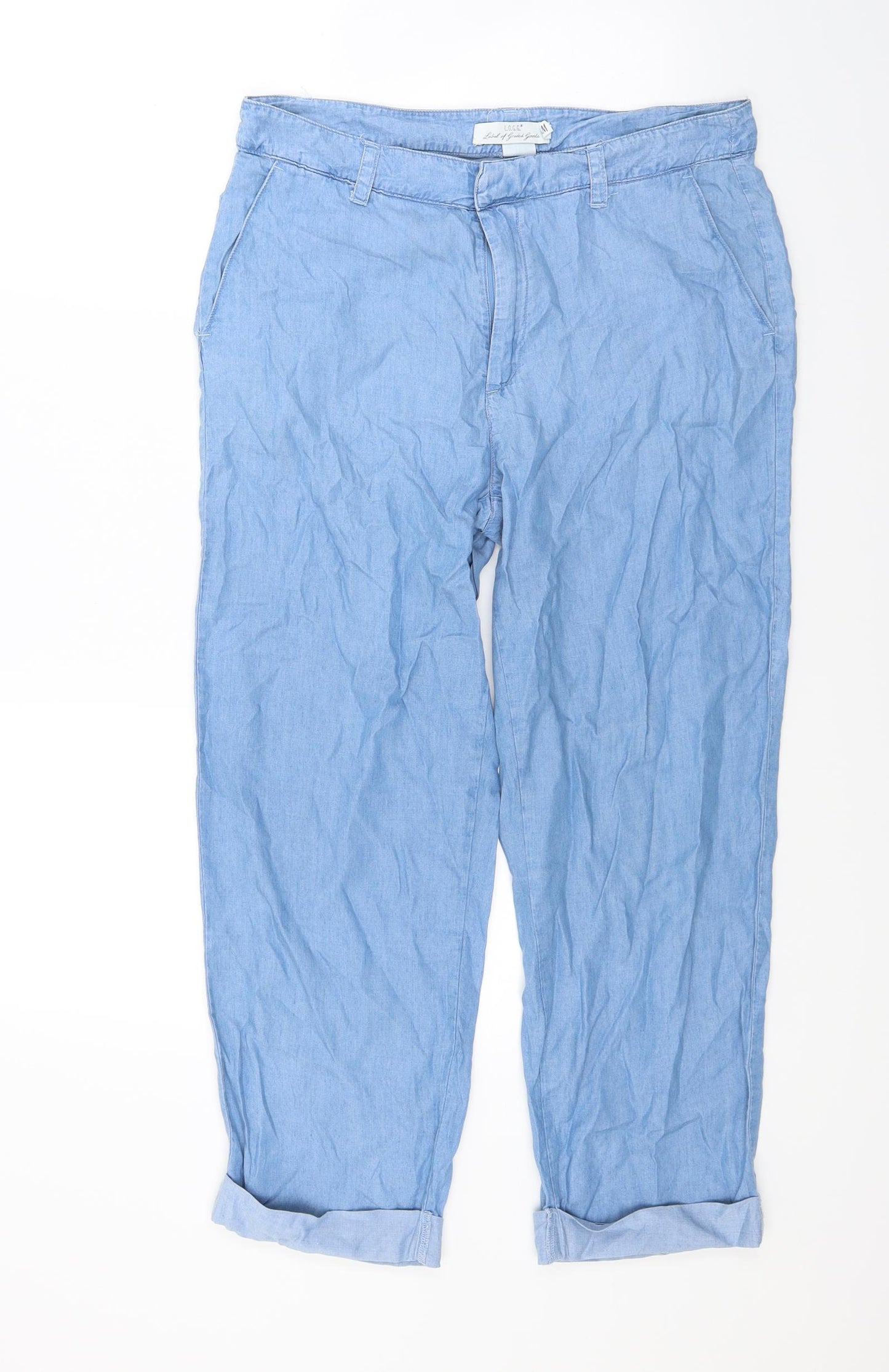 H&M Womens Blue   Capri Trousers Size 10 L22 in