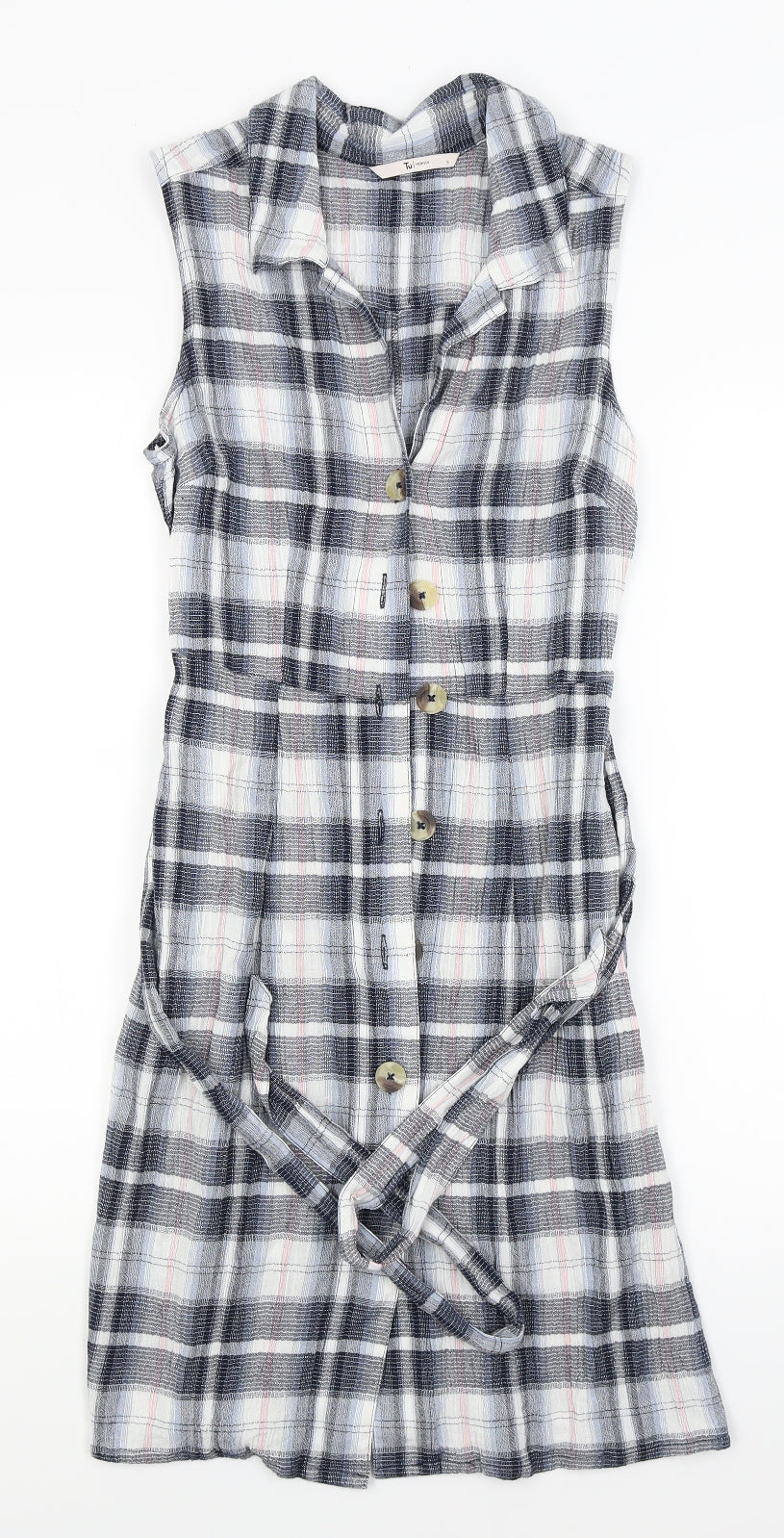 TU Womens Grey Check  Shirt Dress  Size 8
