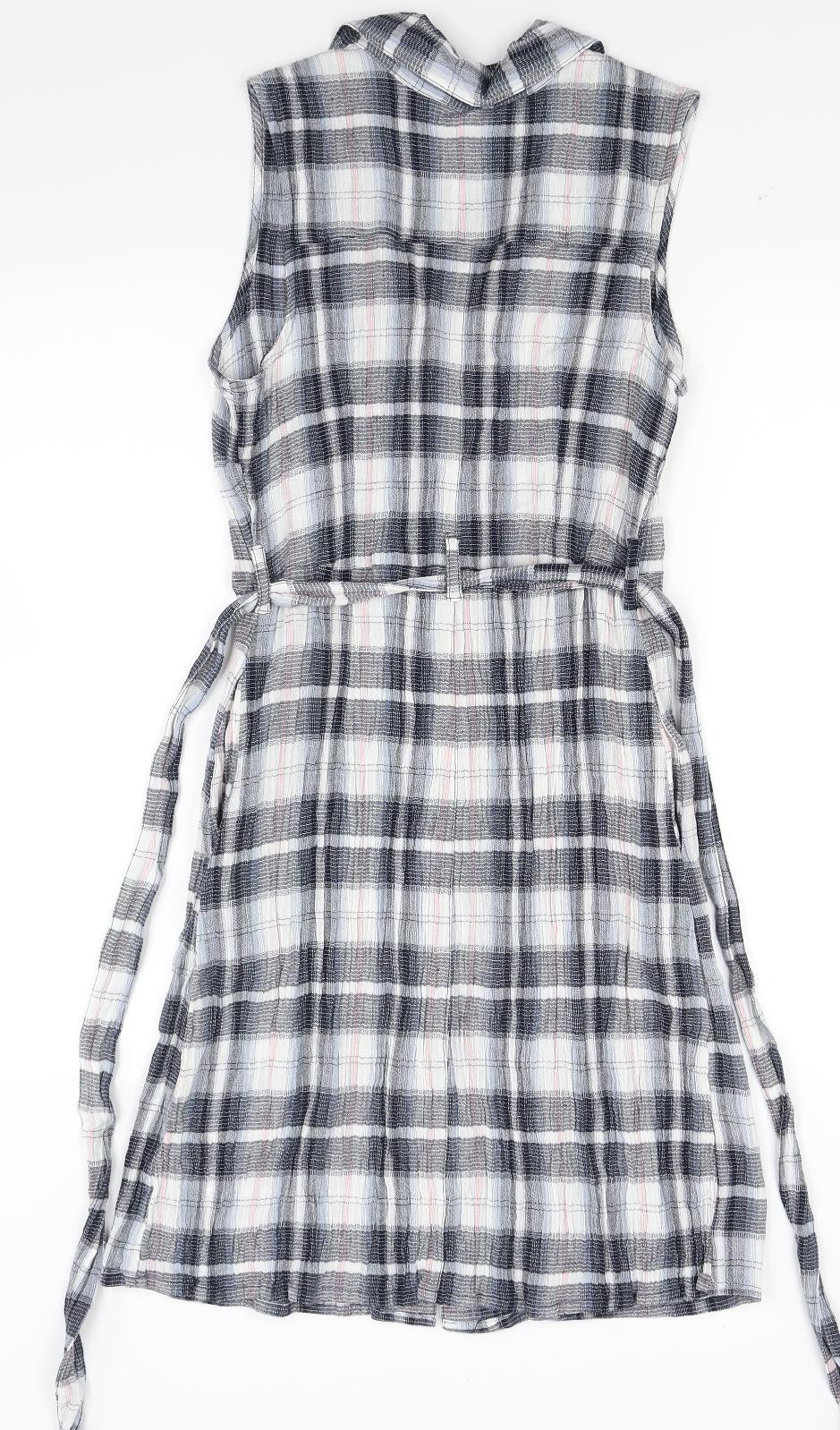 TU Womens Grey Check  Shirt Dress  Size 8