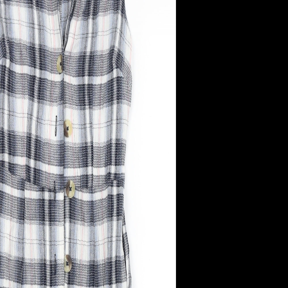 TU Womens Grey Check  Shirt Dress  Size 8