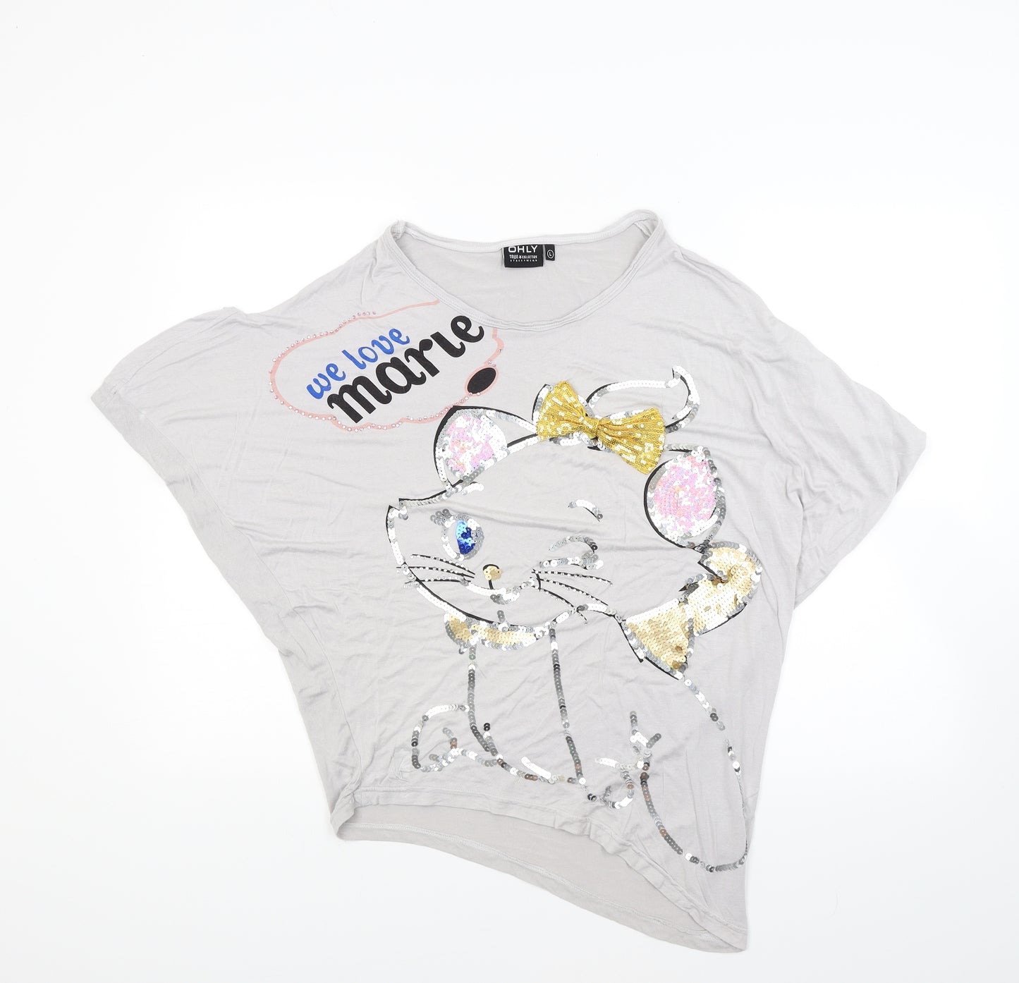 Only Womens Grey  Jersey Basic T-Shirt Size L  - We love Marie