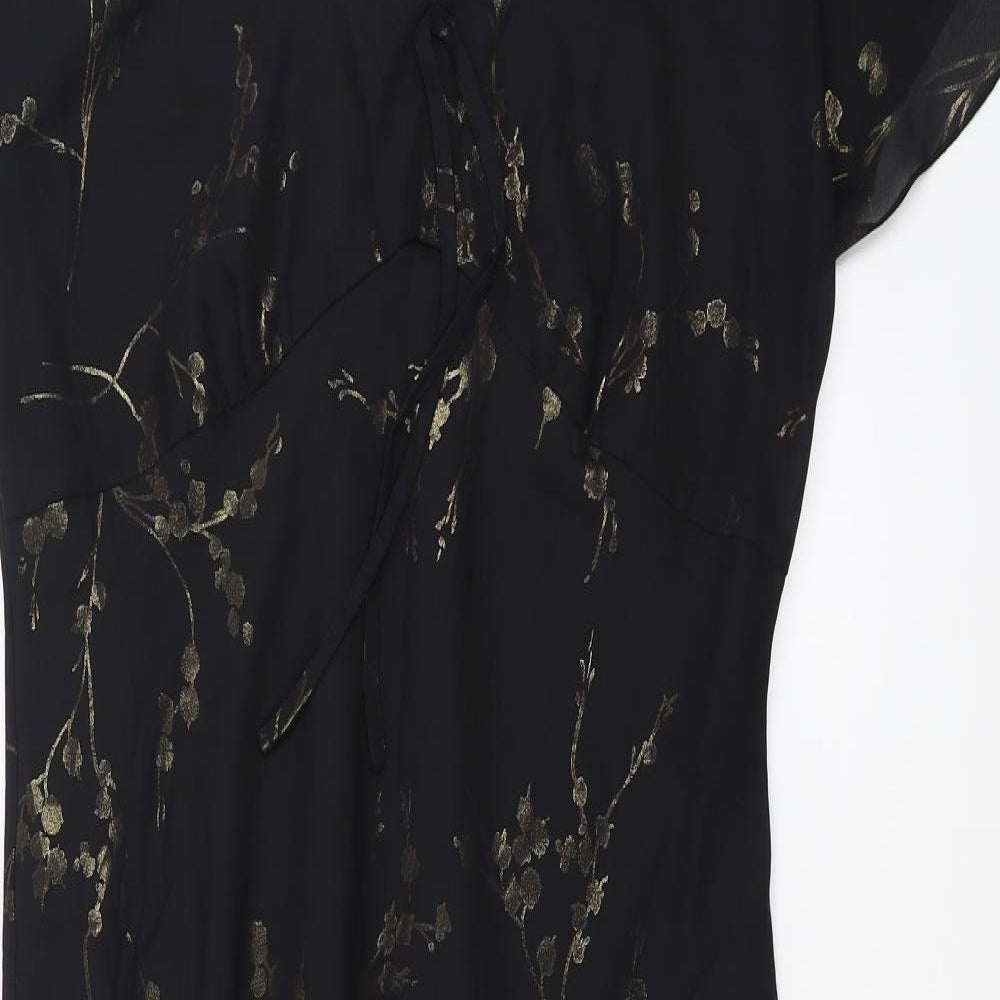 Bonmarché Womens Black Floral  A-Line  Size 14