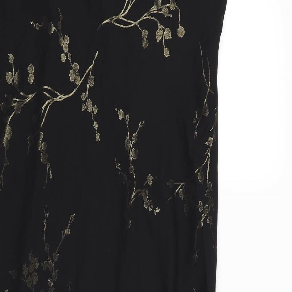 Bonmarché Womens Black Floral  A-Line  Size 14