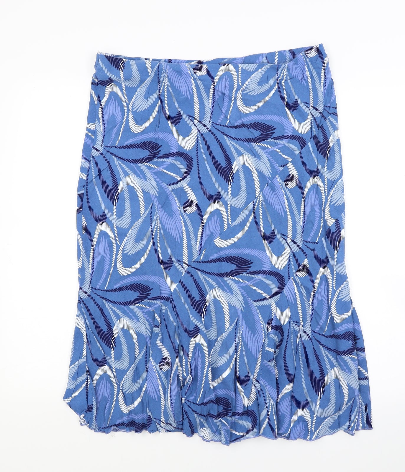 BM Womens Blue Floral  Flare Skirt Size 16