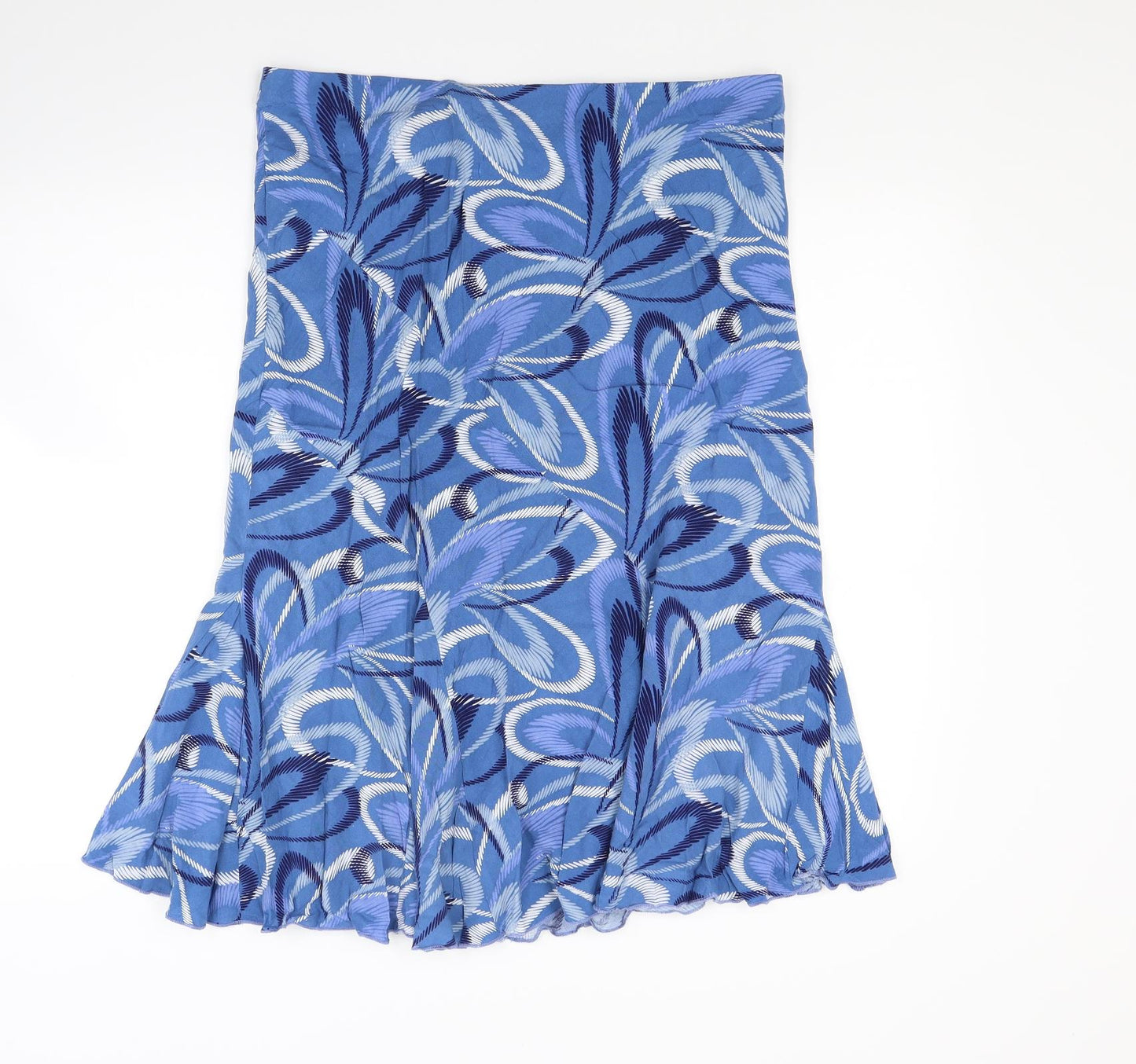 BM Womens Blue Floral  Flare Skirt Size 16
