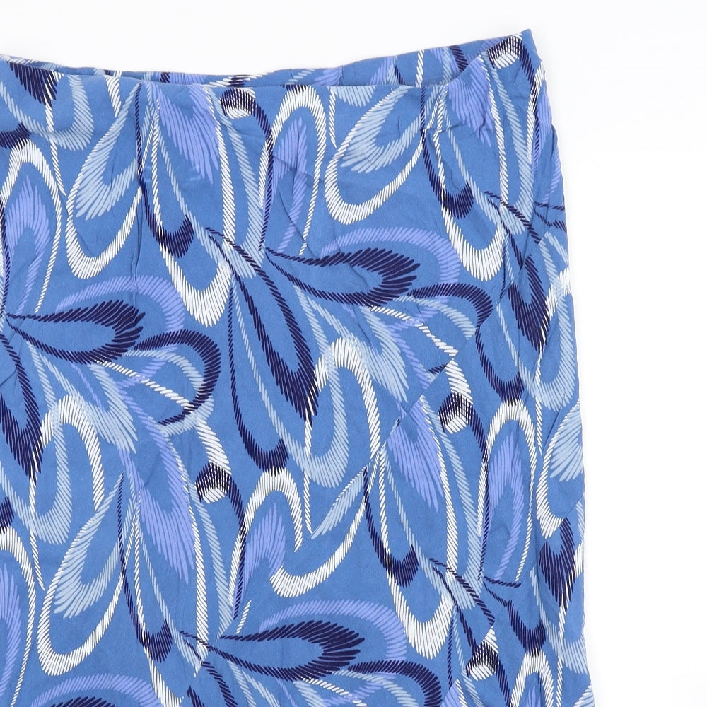 BM Womens Blue Floral  Flare Skirt Size 16