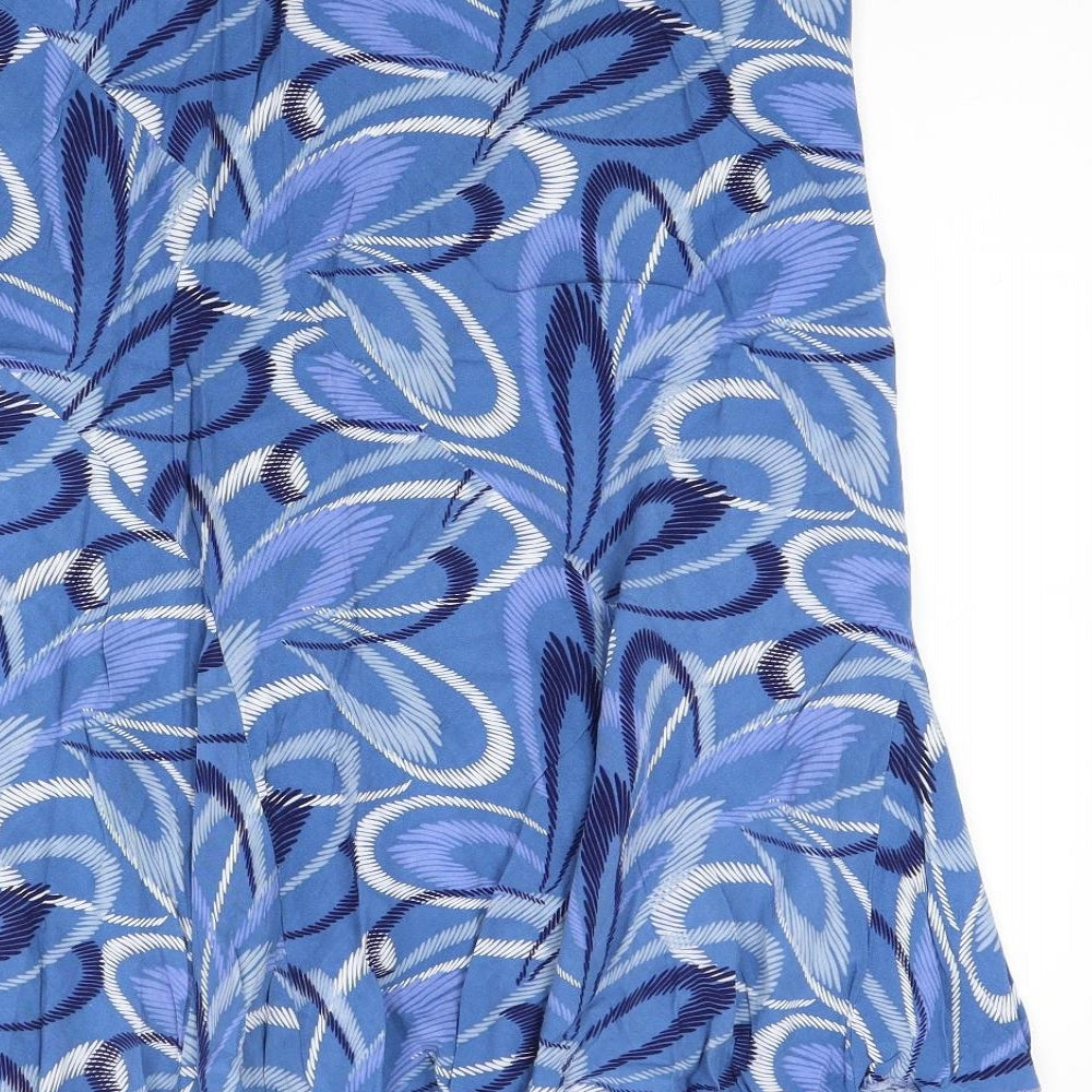 BM Womens Blue Floral  Flare Skirt Size 16