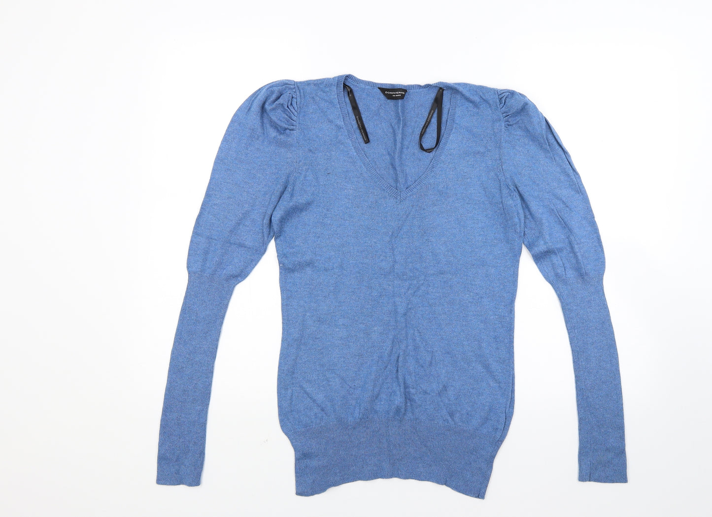 Dorothy Perkins Womens Blue  Knit Henley Jumper Size 14