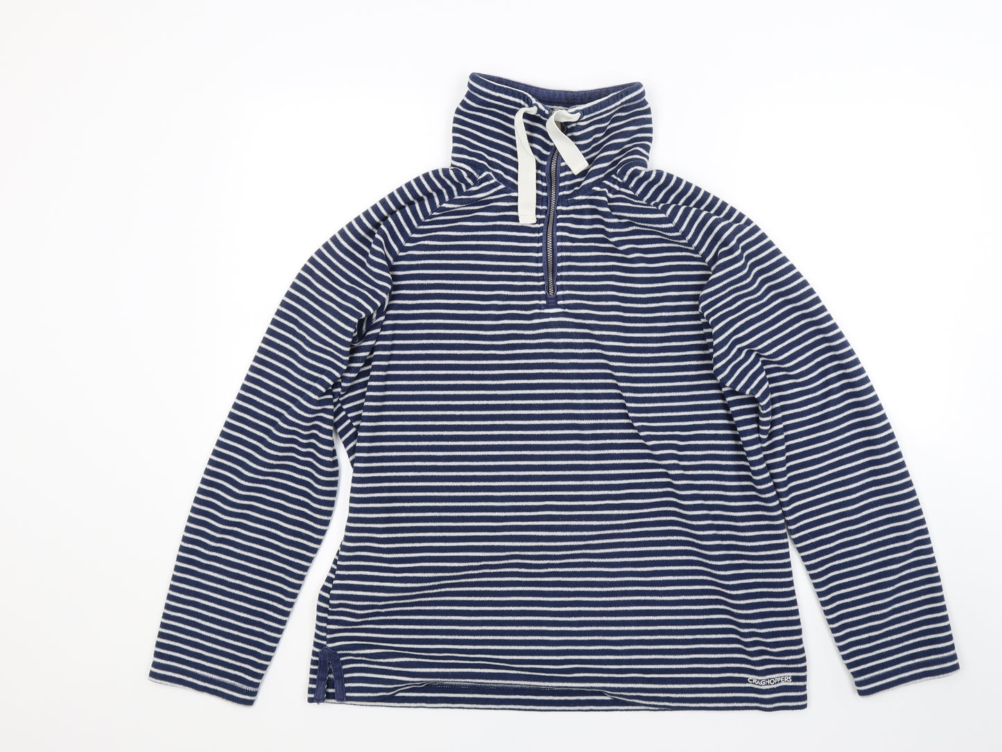 Craghoppers Womens Blue Striped Fleece Jacket Coat Size 16