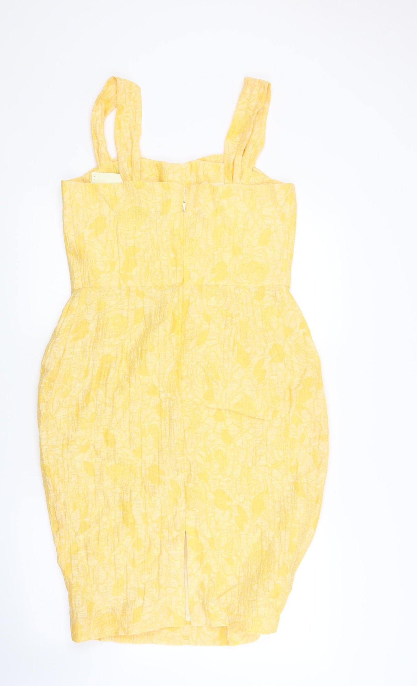 Paddy Campbell Womens Yellow Floral  A-Line  Size 12