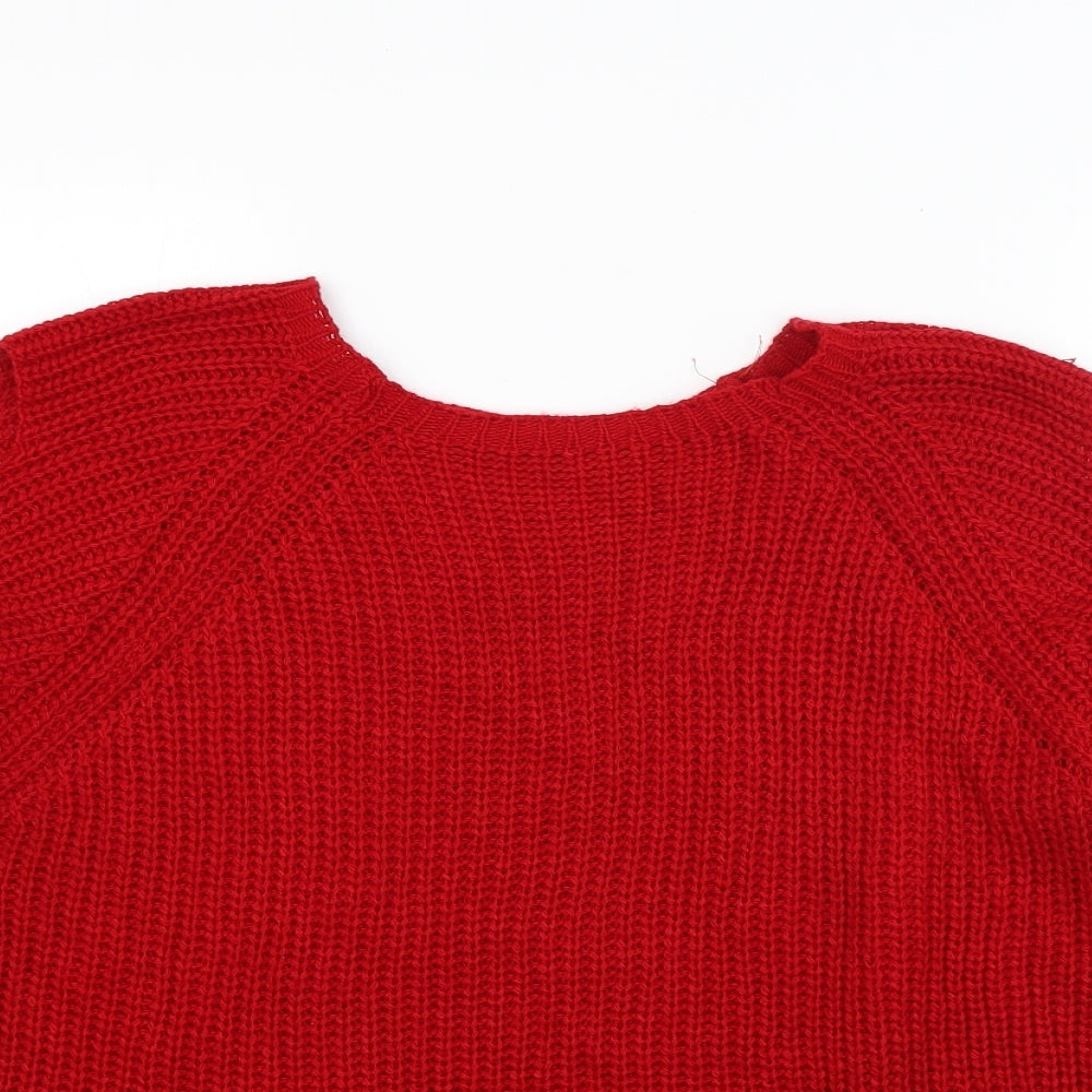 Preworn Womens Red  Knit Pullover Jumper Size M  - Made in Italy