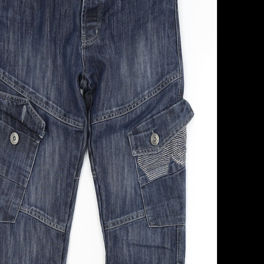 Crosshatch Mens Blue  Denim Straight Jeans Size 32 L30 in