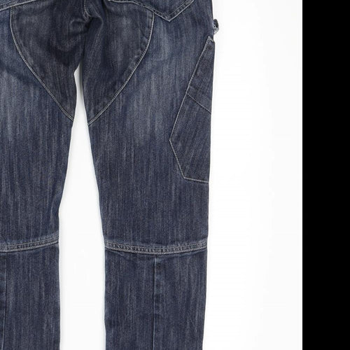 Crosshatch Mens Blue  Denim Straight Jeans Size 32 L30 in