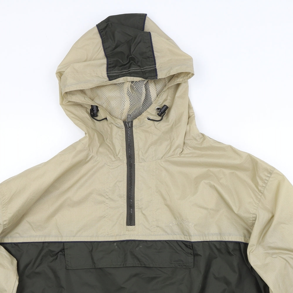 Oxford Blue Mens Beige  Canvas Windbreaker Coat Size L