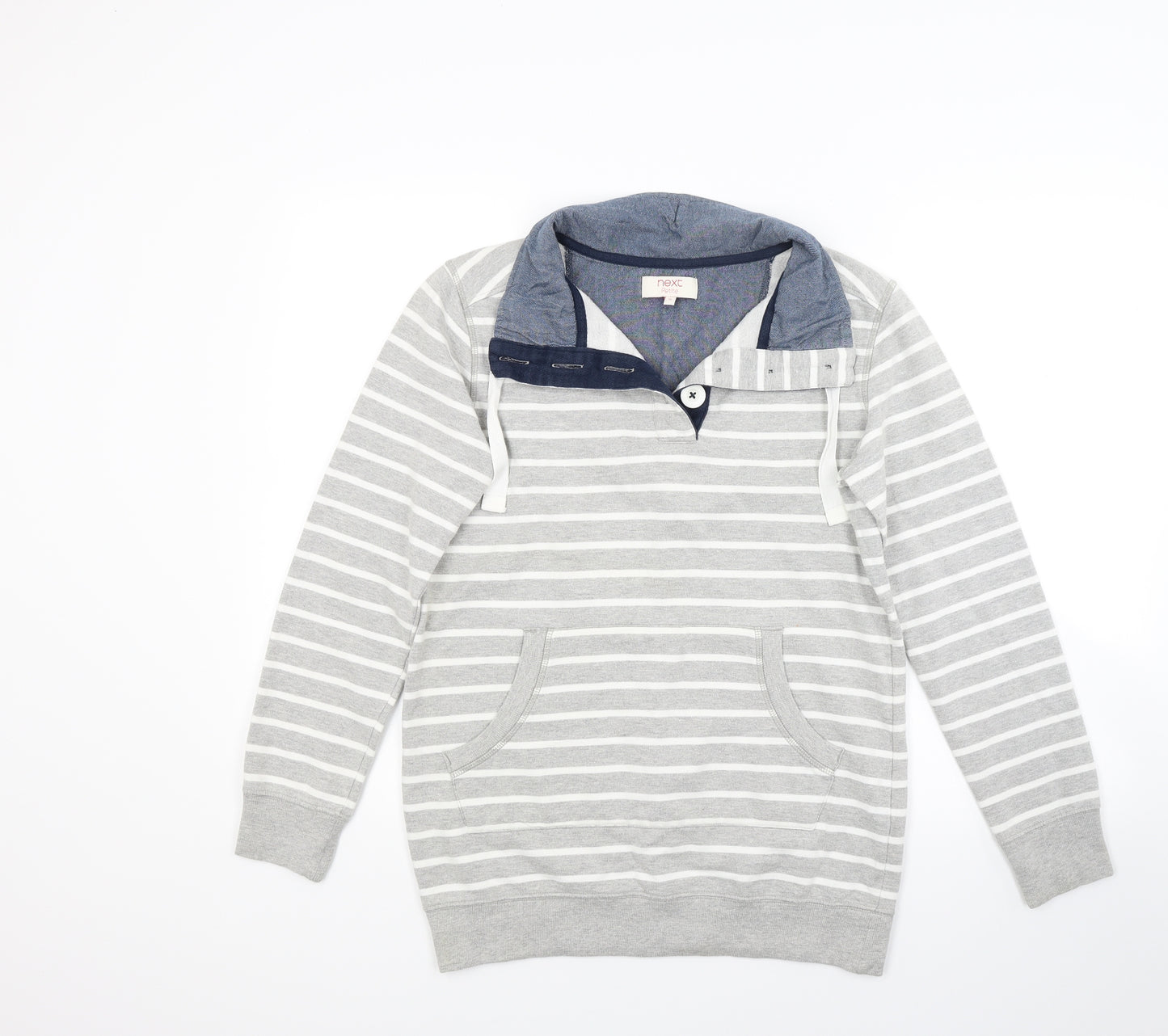 NEXT Womens Grey Striped  Jersey Polo Size 10