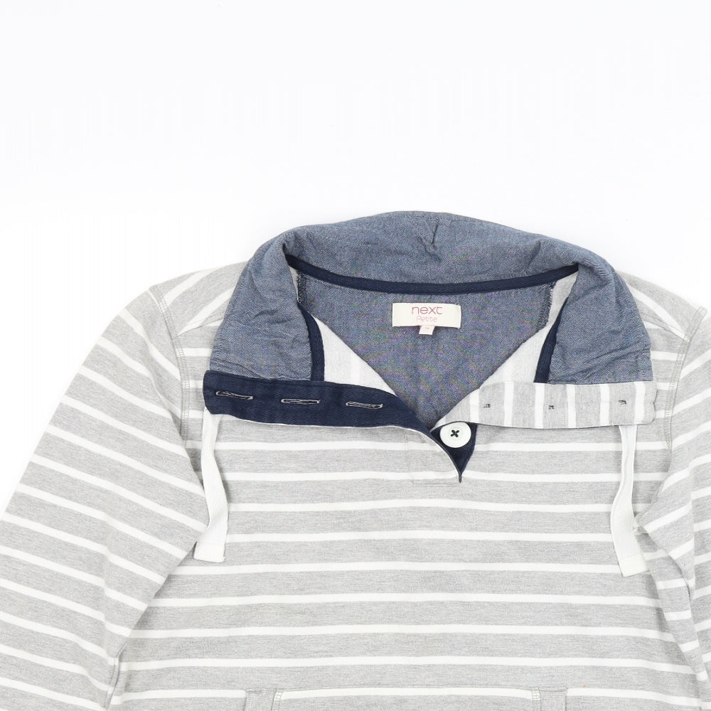 NEXT Womens Grey Striped  Jersey Polo Size 10