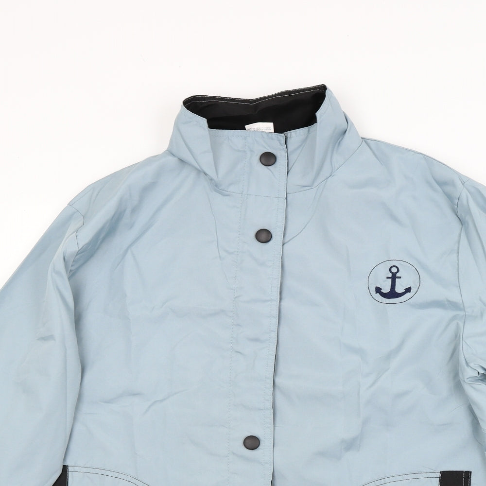 Anne De Lancay Womens Blue  Canvas Anorak Coat Size 16