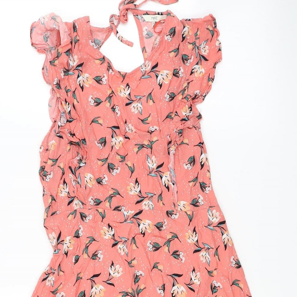 NEXT Womens Red Floral  Slip Dress  Size 14