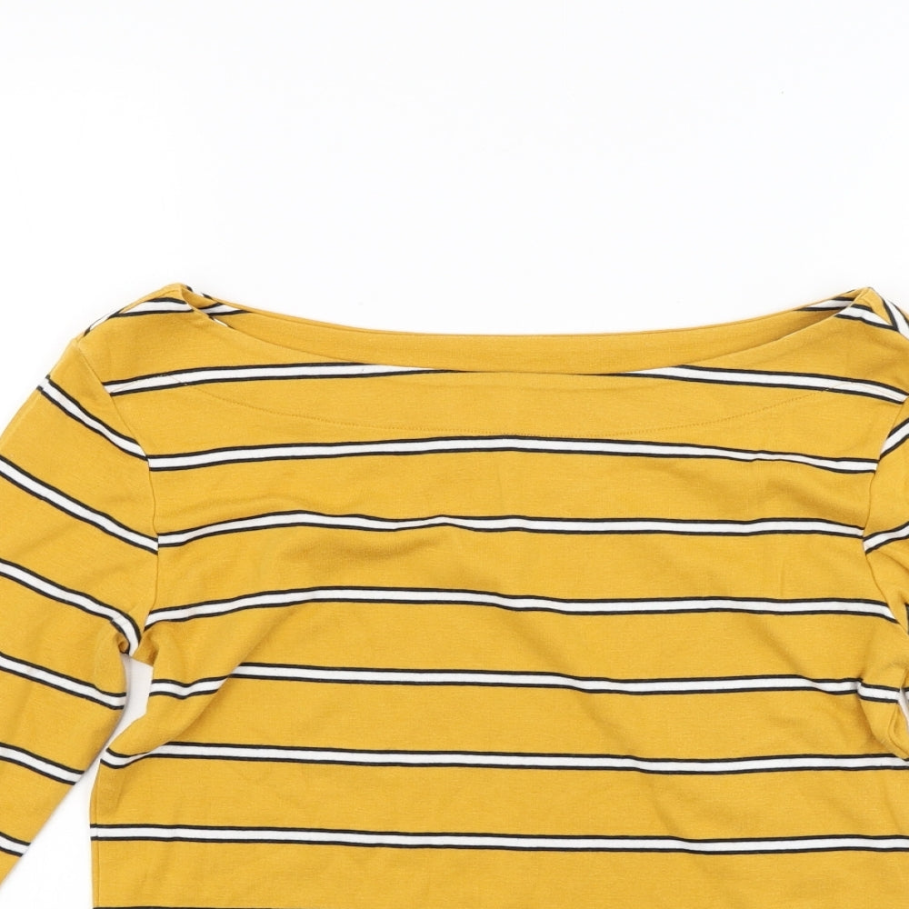 Nutmeg Womens Orange Striped  Pullover Sweatshirt Size 10