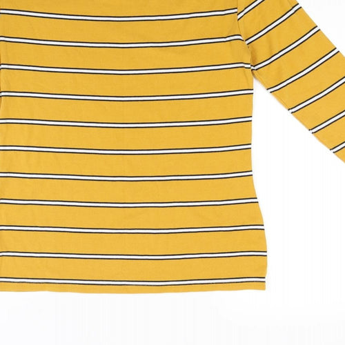 Nutmeg Womens Orange Striped  Pullover Sweatshirt Size 10