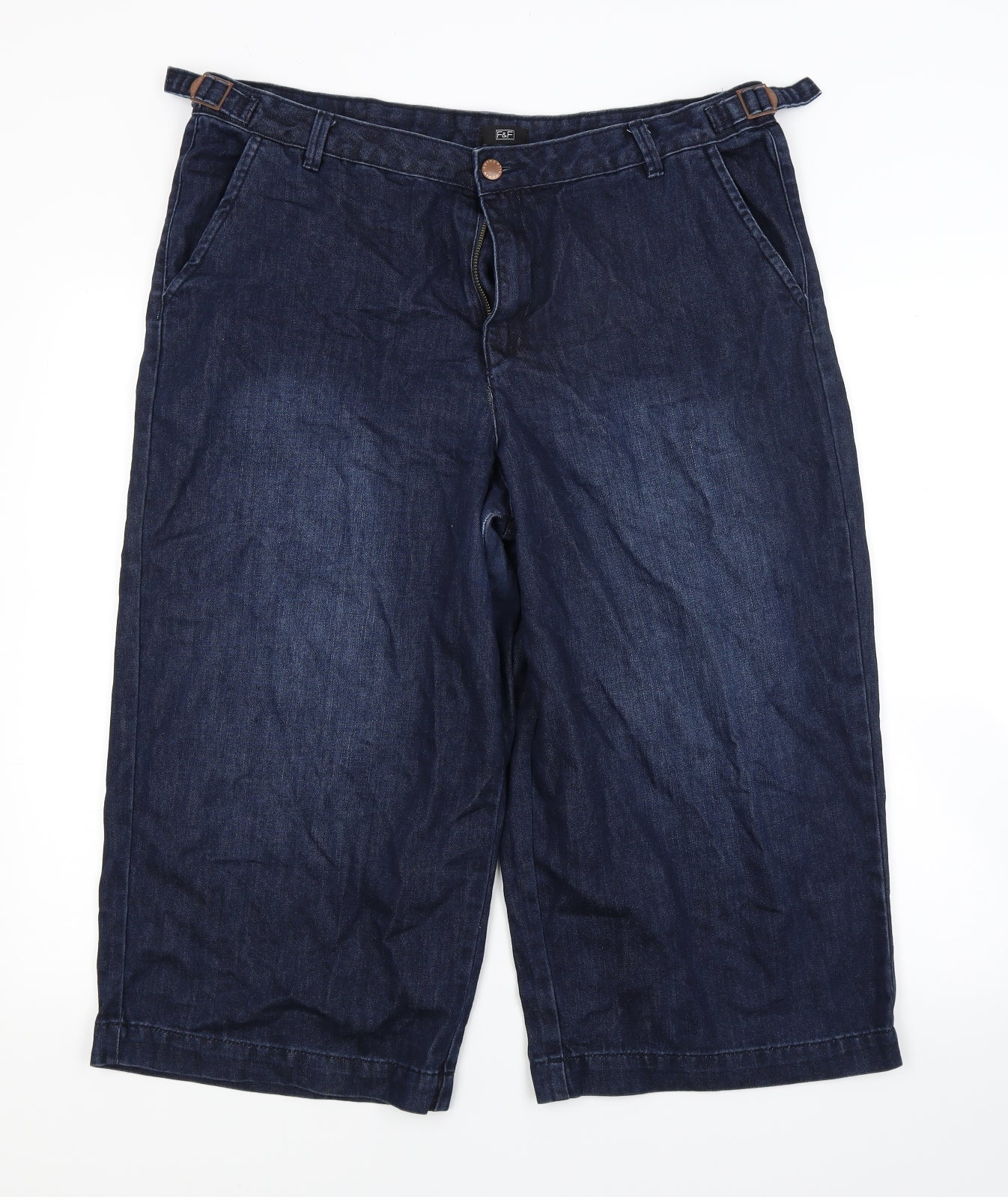 F&F Womens Blue  Denim Chino Shorts Size 16